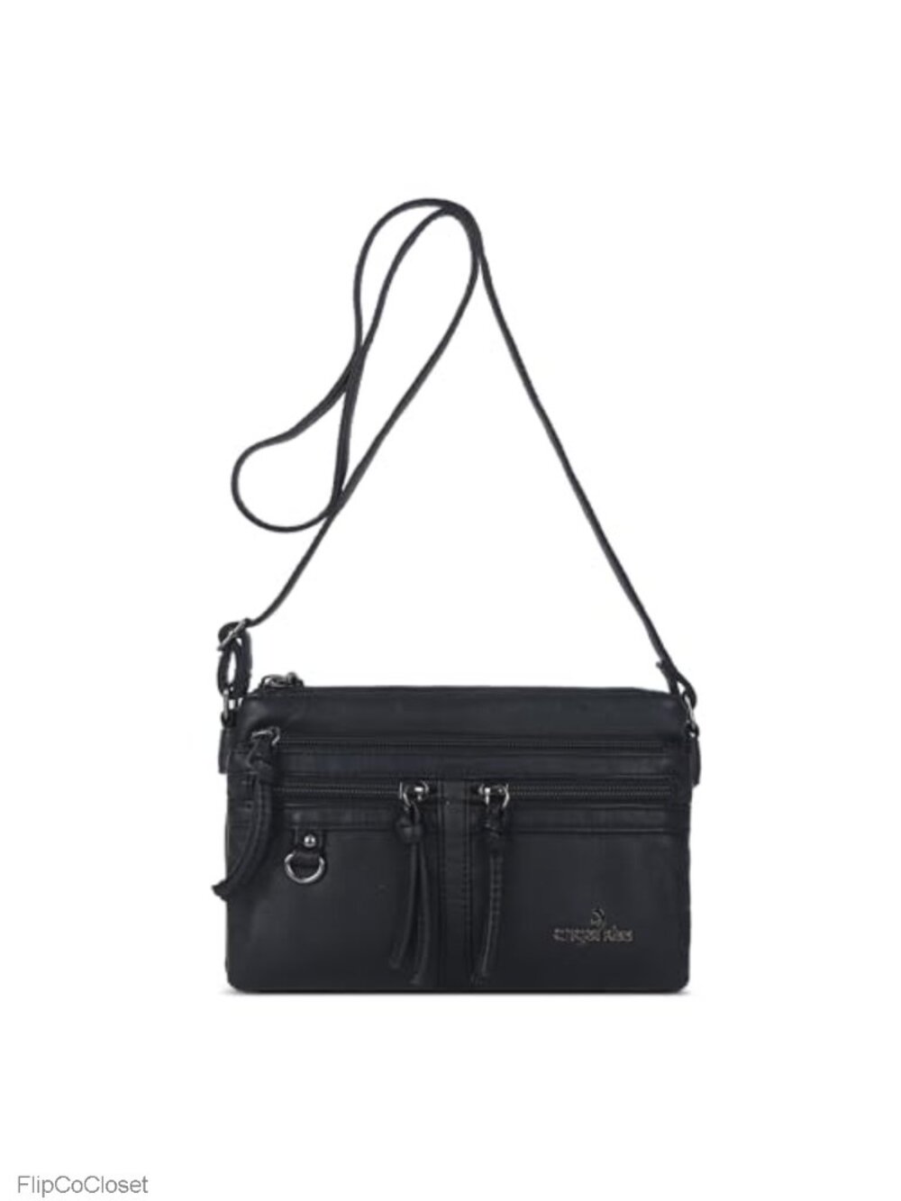 Small Crossbody Bag Vegan Leather Triple Compartment Cell Phone Purse